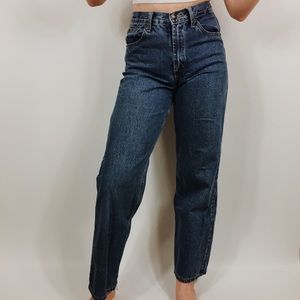 Vintage Dark Wash Cropped Kick Flare Jeans